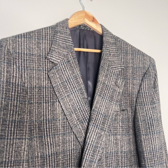 Guy Laroche Vintage 100% Silk Plaid Blazer 46 L - Picture 4 of 9